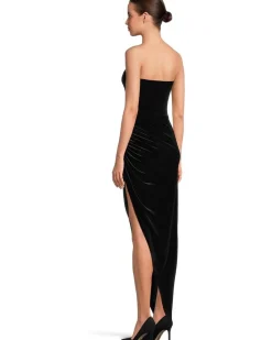 Norma Kamali Strapless Side Drape Gown Women's