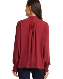 NYDJ Pleated Peasant Blouse Women's