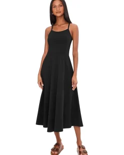 PACT Organic Cotton Fit-and-Flare Midi Dress Women's