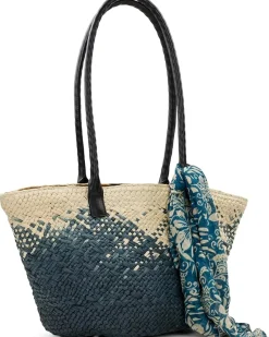 Patricia Nash Calypso Woven Tote W/ Greek Floral Scarf