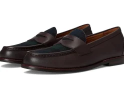 Polo Ralph Lauren Alston Leather & Plaid Wool Penny Loafers Men's