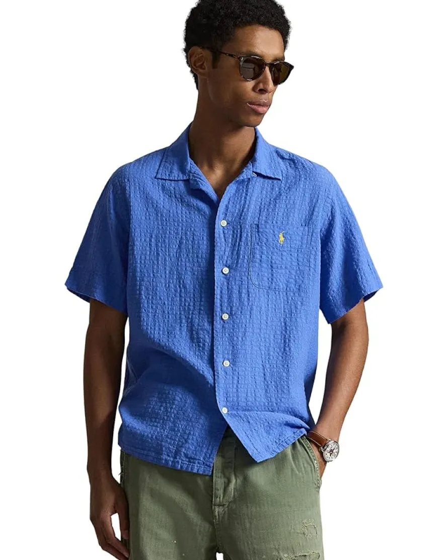 Polo Ralph Lauren Classic Fit Linen-Blend Seersucker Shirt Men's