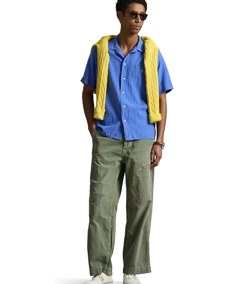 Polo Ralph Lauren Classic Fit Linen-Blend Seersucker Shirt Men's