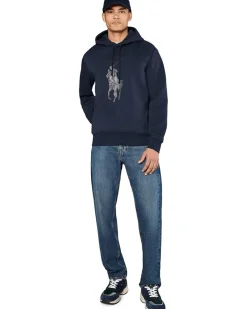 Polo Ralph Lauren Leather-Pony Double-Knit Hoodie Men's