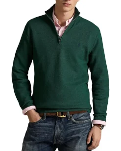 Polo Ralph Lauren Mesh-Knit Cotton 1/4 Zip Sweater Men's