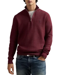 Polo Ralph Lauren Mesh-Knit Cotton 1/4 Zip Sweater Men's