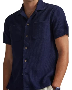 Polo Ralph Lauren Waffle-Knit Cotton Linen Camp Shirt Men's