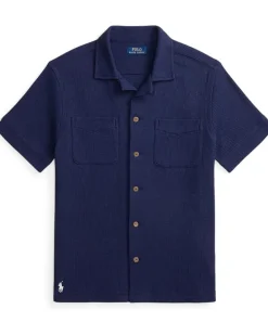 Polo Ralph Lauren Waffle-Knit Cotton Linen Camp Shirt Men's
