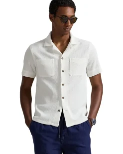 Polo Ralph Lauren Waffle-Knit Cotton Linen Camp Shirt Men's