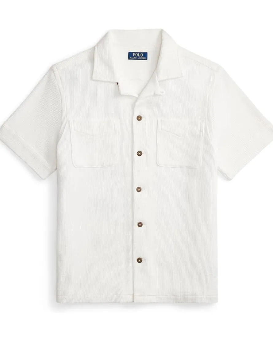 Polo Ralph Lauren Waffle-Knit Cotton Linen Camp Shirt Men's