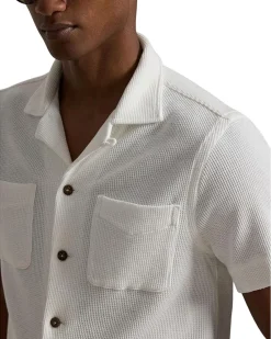 Polo Ralph Lauren Waffle-Knit Cotton Linen Camp Shirt Men's