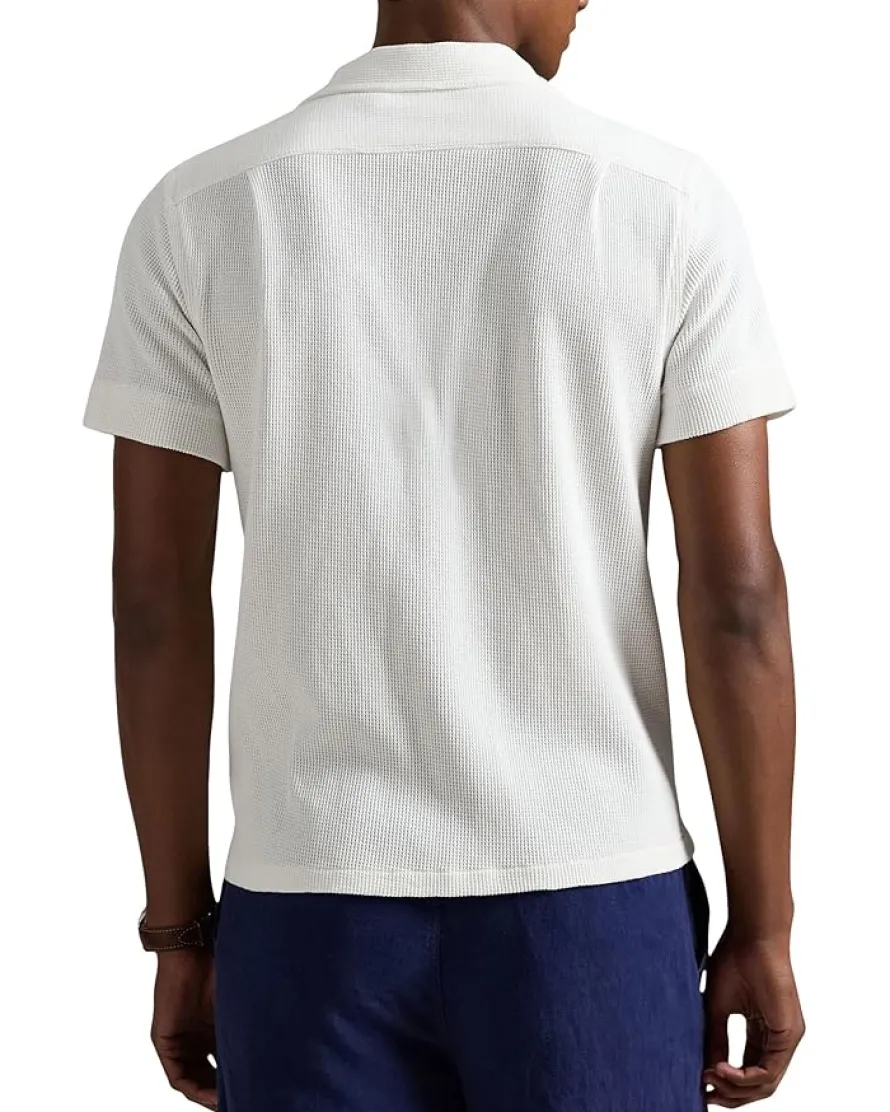Polo Ralph Lauren Waffle-Knit Cotton Linen Camp Shirt Men's