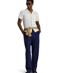 Polo Ralph Lauren Waffle-Knit Cotton Linen Camp Shirt Men's