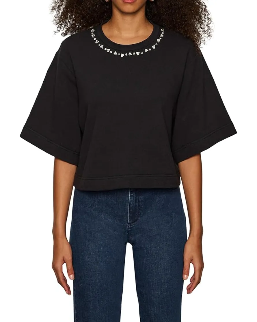 Sanctuary Embelished Semi Crop Tee Women's