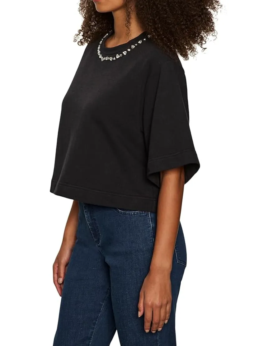 Sanctuary Embelished Semi Crop Tee Women's