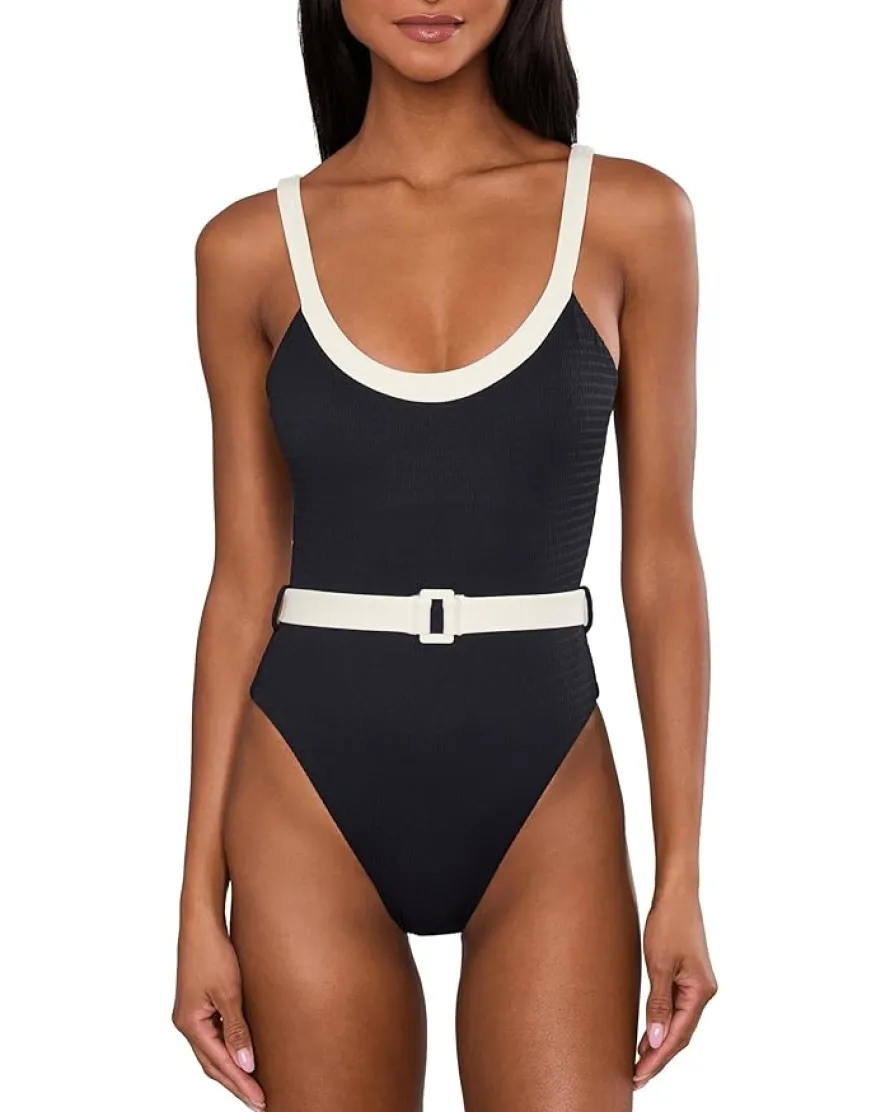 Seafolly Bandwave Belted Retro Tank One-Piece Women's