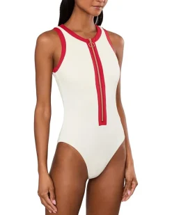 Seafolly Bandwave Zip Front One-Piece Women's