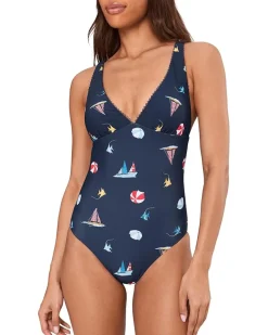 Seafolly BeachClub Deep V-Neck One-Piece Women's