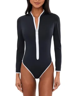 Seafolly Collective Long Sleeve Zip Front One-Piece Women's