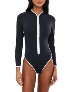 Seafolly Collective Long Sleeve Zip Front One-Piece Women's
