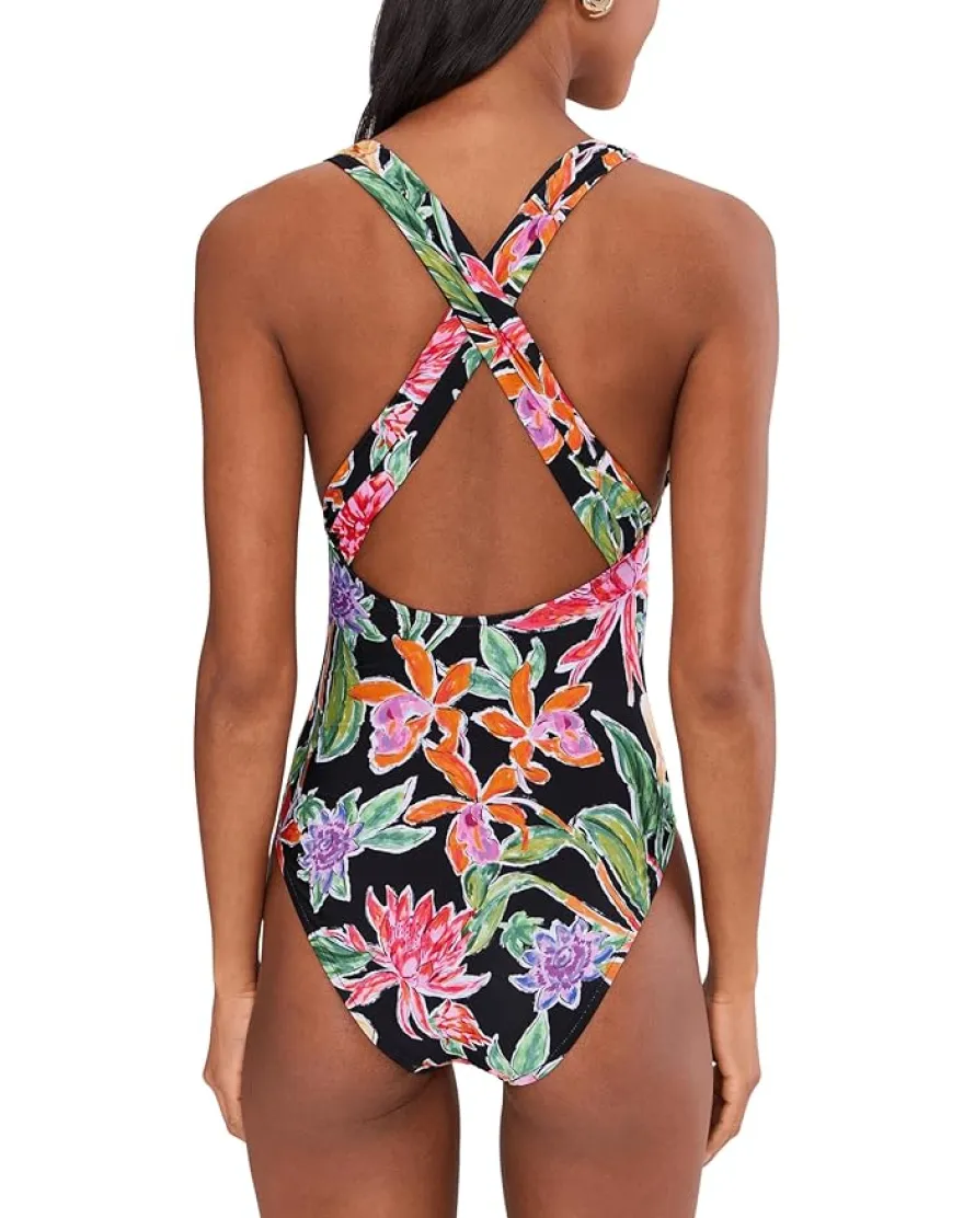 Seafolly Hothouse Flowers Cross Back One Piece Women's