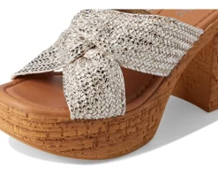 Seychelles Adorned Metallic Raffia Slide Sandal Women's