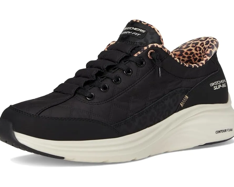 SKECHERS Contour Foam Cozy Fit Hands Free Slip-Ins Leopard Dream Women's