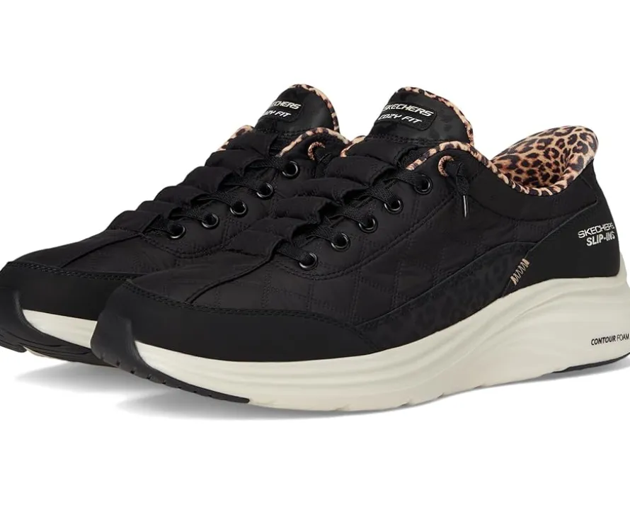 SKECHERS Contour Foam Cozy Fit Hands Free Slip-Ins Leopard Dream Women's