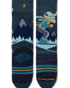 Smartwool Kids Wintersport Full Mountain Moose Pattern OTC Socks (Toddler/Little Kid/Big Kid) Unisex