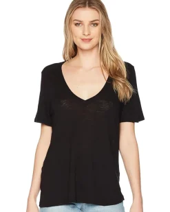 Splendid Everly Short Sleeve Cotton Modal Slub V-Neck Tee Women's