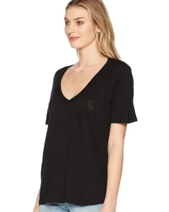 Splendid Everly Short Sleeve Cotton Modal Slub V-Neck Tee Women's