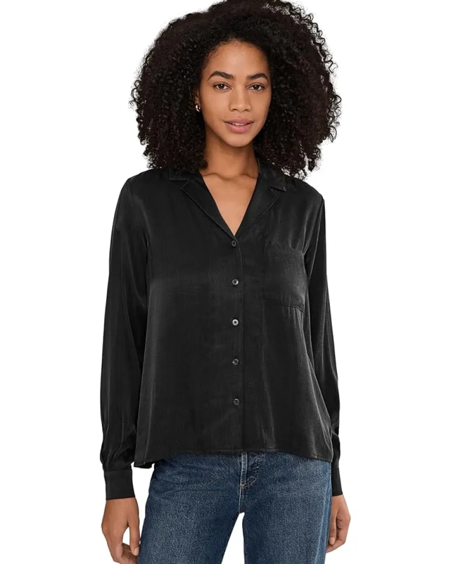 Splendid Serena Satin Button-Down Women's