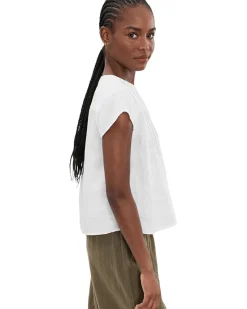 Splendid Stella Linen Pin Tuck Short Sleeve Women's