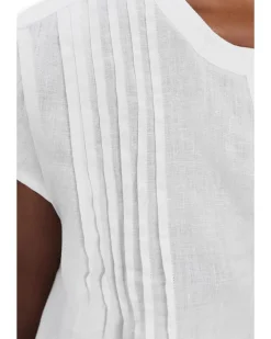 Splendid Stella Linen Pin Tuck Short Sleeve Women's