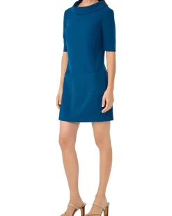 Trina Turk Drape Neck Straight Fit Dress Women's
