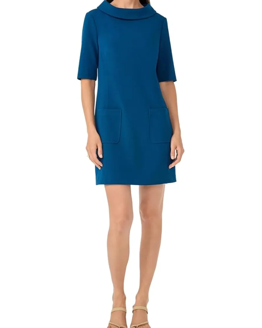 Trina Turk Drape Neck Straight Fit Dress Women's