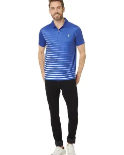 U.S. POLO ASSN. Horizontal Fade Stripe Knit Polo Shirt Men's