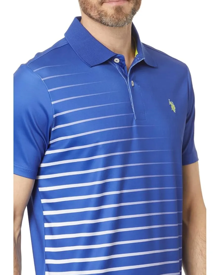 U.S. POLO ASSN. Horizontal Fade Stripe Knit Polo Shirt Men's