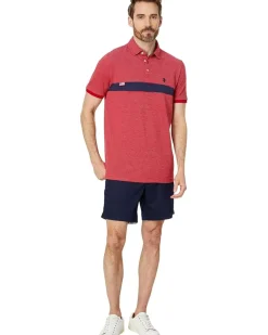 U.S. POLO ASSN. Jacquard Pique Pieced Textured Short Sleeve Polo Shirt Men's