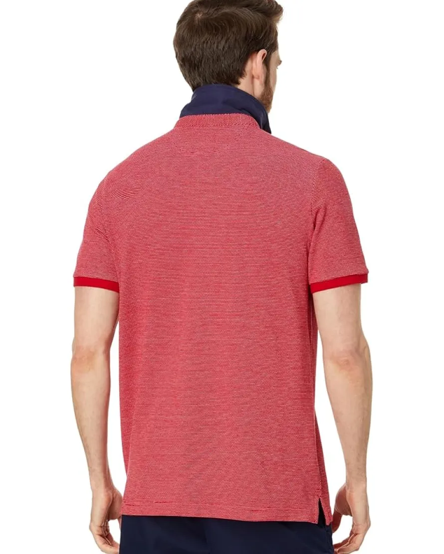 U.S. POLO ASSN. Jacquard Pique Pieced Textured Short Sleeve Polo Shirt Men's
