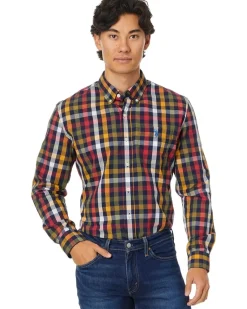 U.S. POLO ASSN. Long Sleeve Classic Fit 1 Pocket Yarn Dye Poplin Multicolor Woven Shirt Men's