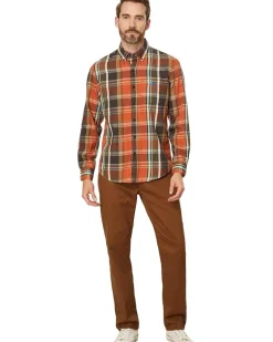 U.S. POLO ASSN. Long Sleeve Classic Fit 1 Pocket Yarn Dye Peached Twill Multicolor Plaid Woven Shirt Men's