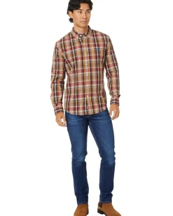 U.S. POLO ASSN. Long Sleeve Classic Fit 1 Pocket Yarn Dye Poplin Large Plaid Multicolor Woven Shirt Men's
