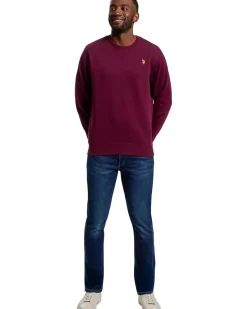 U.S. POLO ASSN. Long Sleeve Popover Crew Neck Fleece Sweatshirt Men's