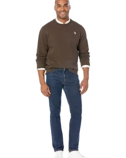 U.S. POLO ASSN. Long Sleeve Popover Crew Neck Fleece Sweatshirt Men's
