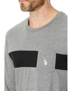 U.S. POLO ASSN. Long Sleeve Tee Engineer Chest w/ Pocket Men's