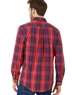 U.S. POLO ASSN. Long Sleeve Yarn-Dye Poplin Large Plaid Woven Shirt Men's