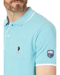 U.S. POLO ASSN. Piped Heather Pique Polo Shirt Men's