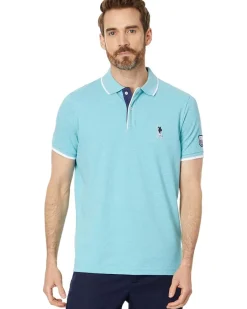 U.S. POLO ASSN. Piped Heather Pique Polo Shirt Men's