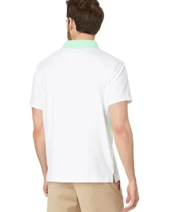 U.S. POLO ASSN. Poly Spandex Interlock Engineered Print Stripe Short Sleeve Polo Shirt Men's